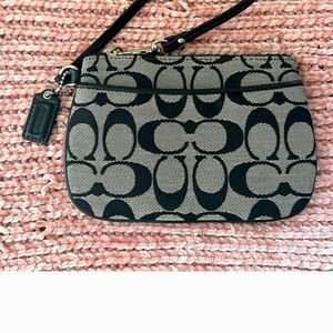 Coach Black and Cream Signature Clutch